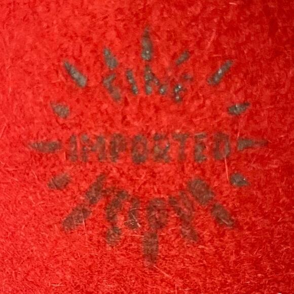 VINTAGE DACHETTES Red Mushroom Hat SzOS Velvet Victorian Regency 50s Era Costume - Picture 6 of 9